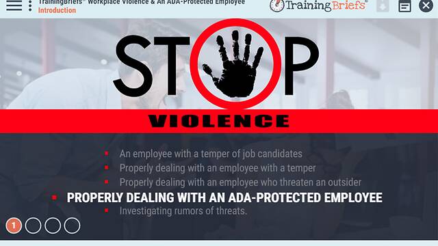 TrainingBriefs® <mark>Workplace Violence</mark> & An ADA-Protected Employee