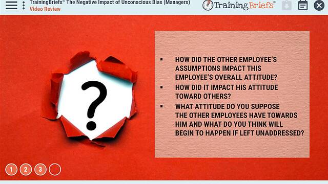 TrainingBriefs® The Negative Impact of <mark>Unconscious Bias</mark> (Managers)