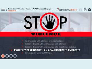 TrainingBriefs® <mark>Workplace Violence</mark> & An ADA-Protected Employee