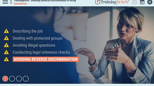 TrainingBriefs® Avoiding Reverse Discrimination in Hiring