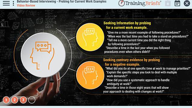 TrainingBriefs® Behavior-Based <mark>Interviewing</mark> – Probing for Current Work Examples