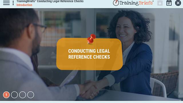 TrainingBriefs® Conducting Legal Reference Checks