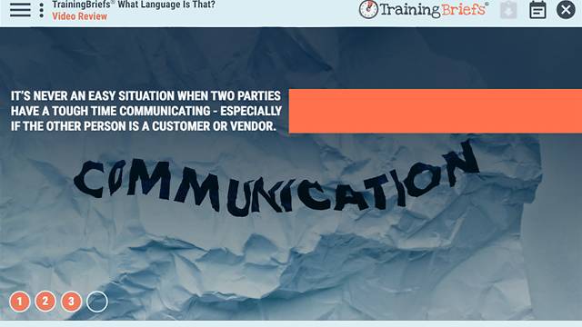 TrainingBriefs® What Language Is That?