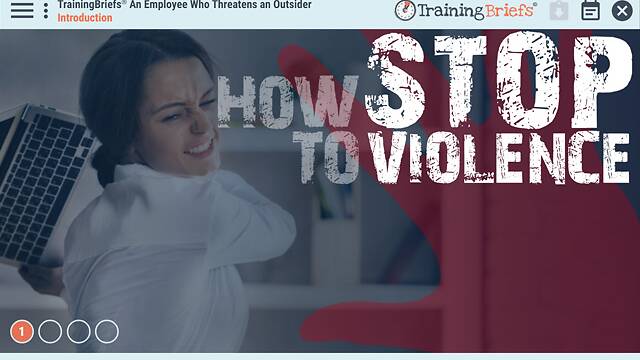 TrainingBriefs® An Employee Who Threatens an Outsider