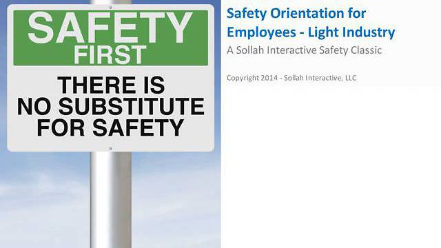 <mark>Safety</mark> Orientation for Employees - Light Industry™