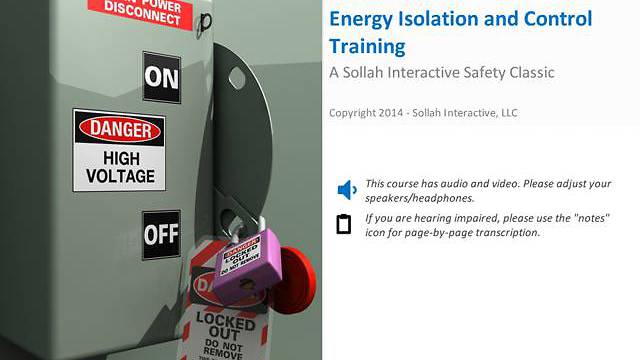 Energy Isolation & Control (Lock Out/Tag Out)™