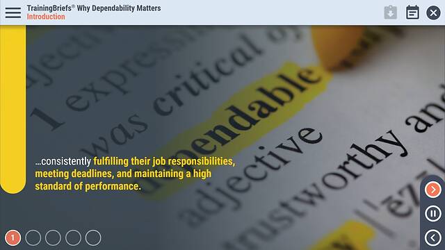 TrainingBriefs® Why Dependability Matters