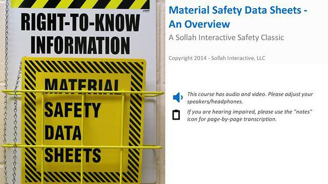 Material Safety Data Sheets: An Overview™