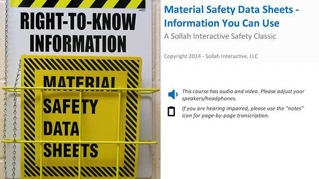 Material Safety Data Sheets - Information You Can Use™