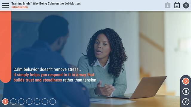 TrainingBriefs® Why Being Calm on the Job Matters