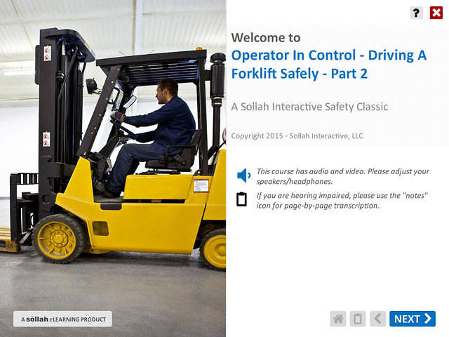 Operator In Control – Driving A Forklift Safely™ - Part 2