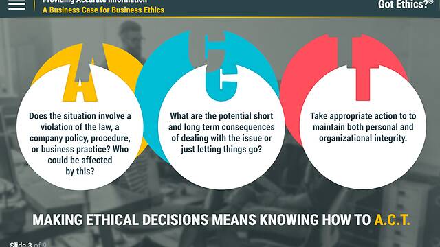 Got Ethics?® Providing Accurate Information