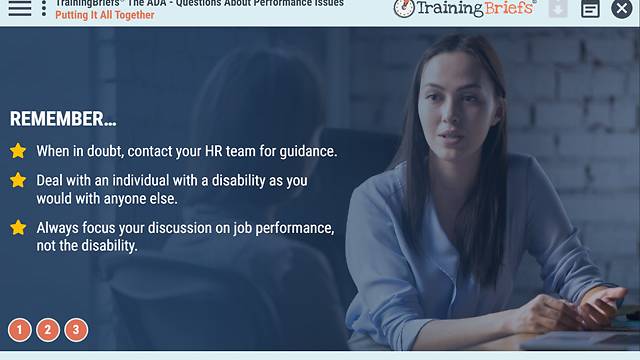 TrainingBriefs® The ADA - Questions About Performance Issues