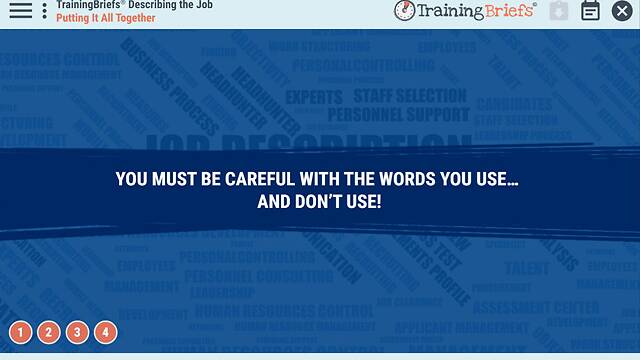 TrainingBriefs® Describing the Job
